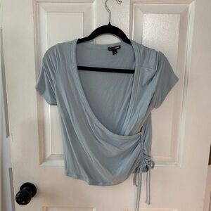 Fashion Nova Light Blue Short Sleeve Top